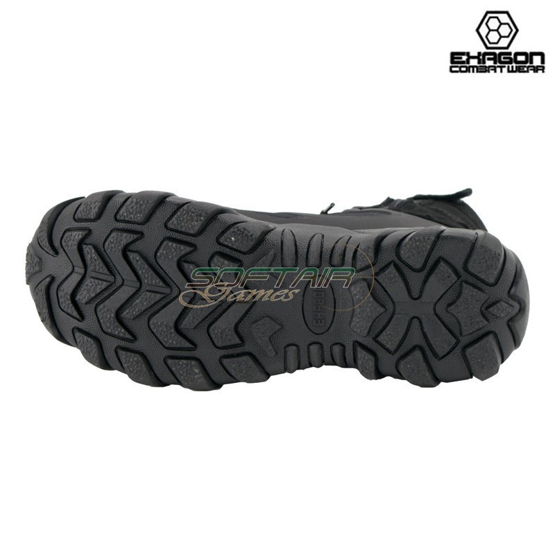 Anfibio NERO in Pelle e Tessuto Oxford Exagon (EX-BTB)