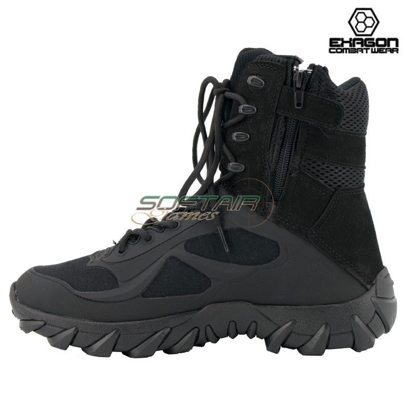 Anfibio NERO in Pelle e Tessuto Oxford Exagon (EX-BTB)