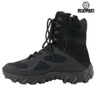 Tactical Boots BLACK Leather and Oxford Fabric Exagon (EX-BTB)