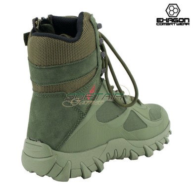 Tactical Boots GREEN Leather and Oxford Fabric Exagon (EX-BTG)