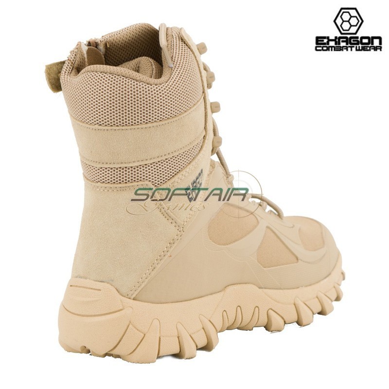 Tactical Boots TAN Leather and Oxford Fabric Exagon (EX-BTT)