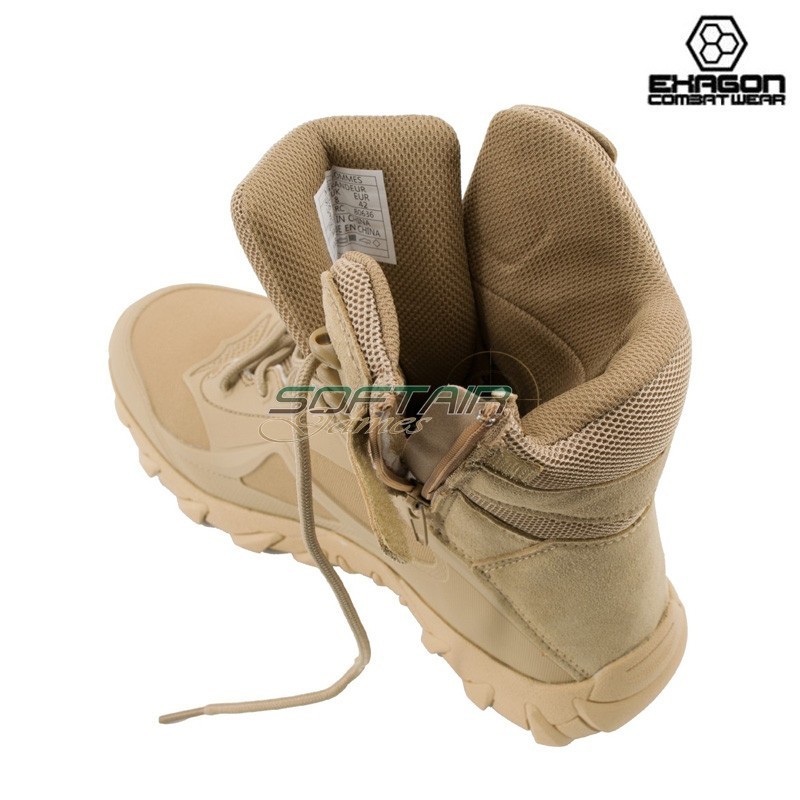 Anfibio TAN in Pelle e Tessuto Oxford Exagon (EX-BTT)