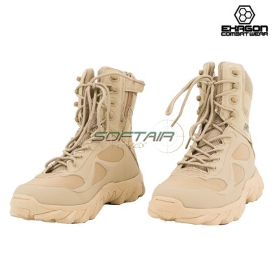 Tactical Boots TAN Leather and Oxford Fabric Exagon (EX-BTT)