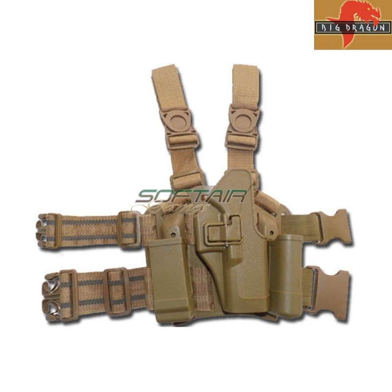 Cqc Cosciale Fondina Set Glock Dark Earth Big Dragon (bd6087de)