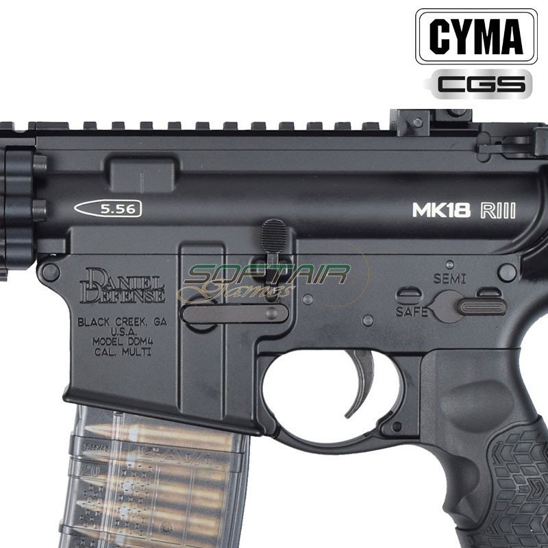 CGS Gas Rifle Daniel Defense MK18 RIII 9.5" Black CYMA CGS (CM1103B)