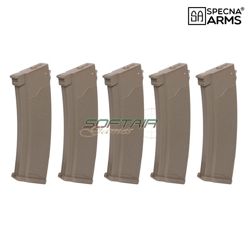 Specna Arms 5x S-MAG 175-Round Mid-Cap Magazine Set for J Series Tan (SPE-05-032795)