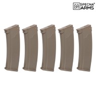 Specna Arms 5x S-MAG 175-Round Mid-Cap Magazine Set for J Series Tan (SPE-05-032795)