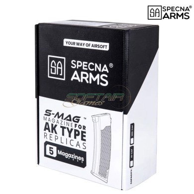 Specna Arms Set 5x Caricatori Mid-Cap S-MAG 175 Colpi per Serie J Tan (SPE-05-032795)