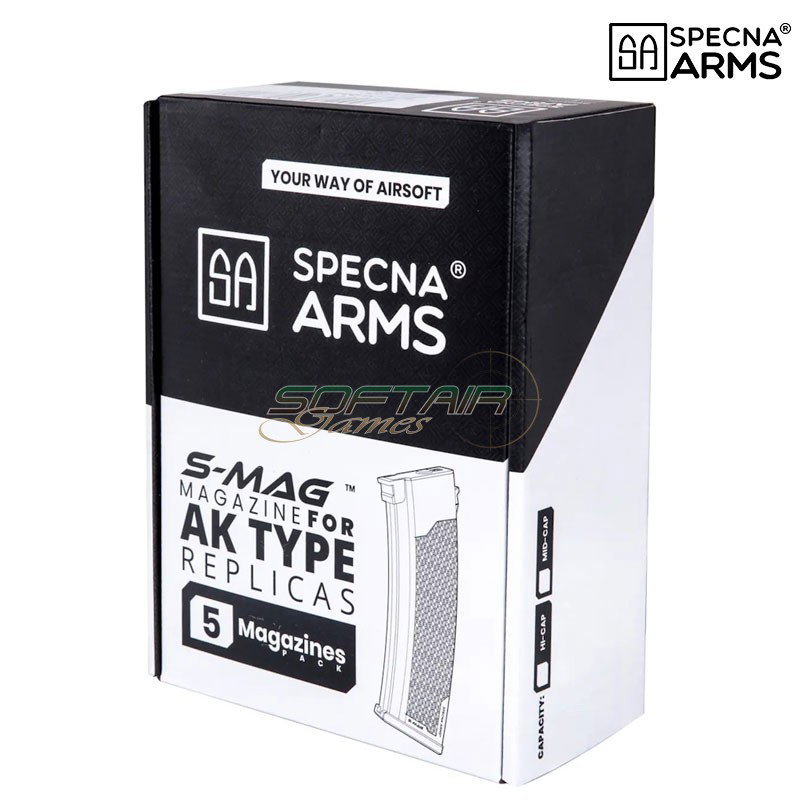 Specna Arms 5x S-MAG 175-Round Mid-Cap Magazine Set for J Series Tan (SPE-05-032795)