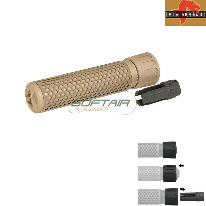 Silencer Tan Quick Detach Supressor Qdc/long Big Dragon (bd0542tan)