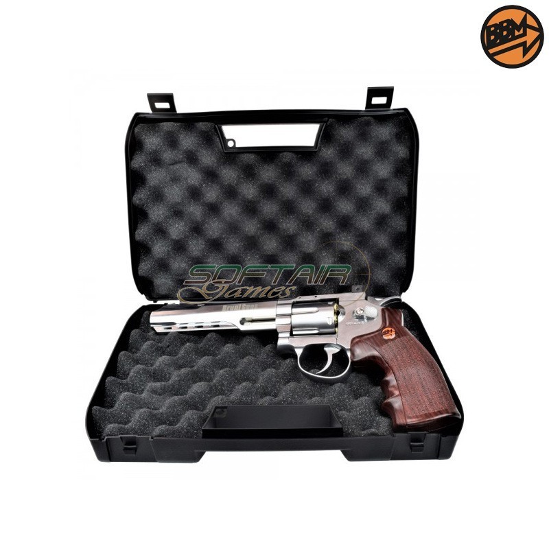 Revolver 6" Co2 Caliber 4.5mm Full Metal Silver C.N.821 Bruni (BR-702S)