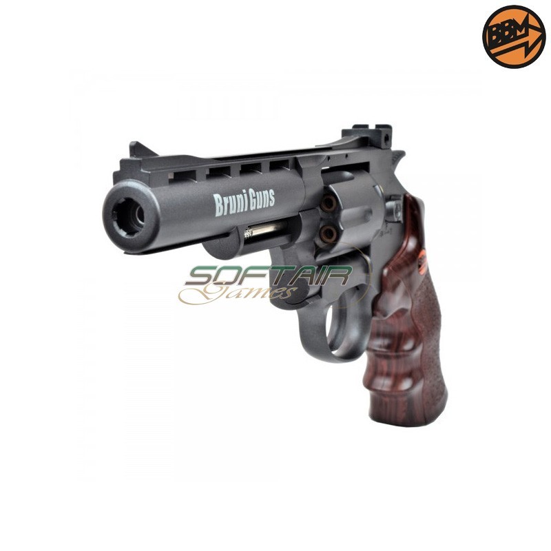 Revolver 4" Co2 Caliber 4.5mm Full Metal Black C.N.820 Bruni (BR-701B)