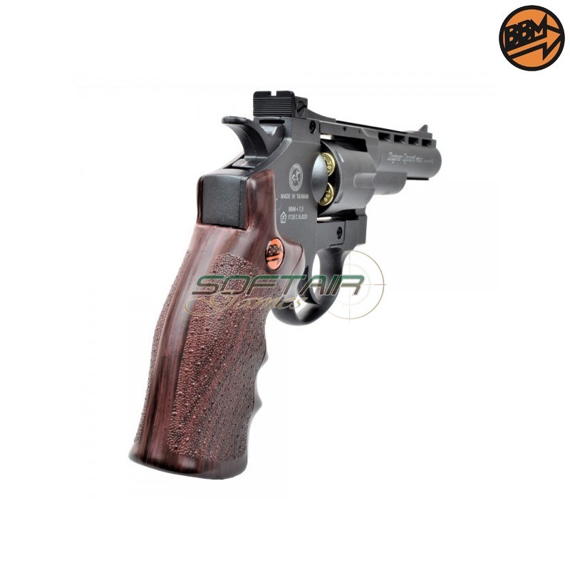 Revolver 4" Co2 Caliber 4.5mm Full Metal Black C.N.820 Bruni (BR-701B)