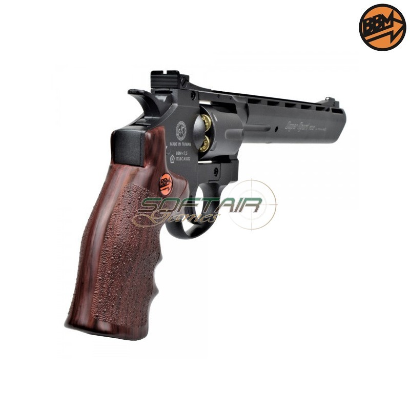 Revolver 8" Co2 Caliber 4.5mm Full Metal Black C.N.822 Bruni (BR-703B)