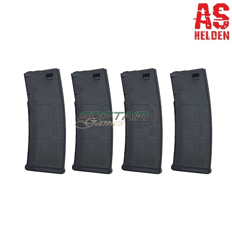 Set of 4 M4 Mid-Cap 195bb AirSoft HELDEN Magazines (111375)