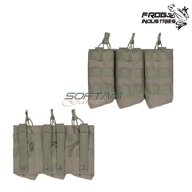 Triple Open Top Pouch AK 7.62x39 RANGER GREEN Frog Industries® (fi-m51613097-rg)
