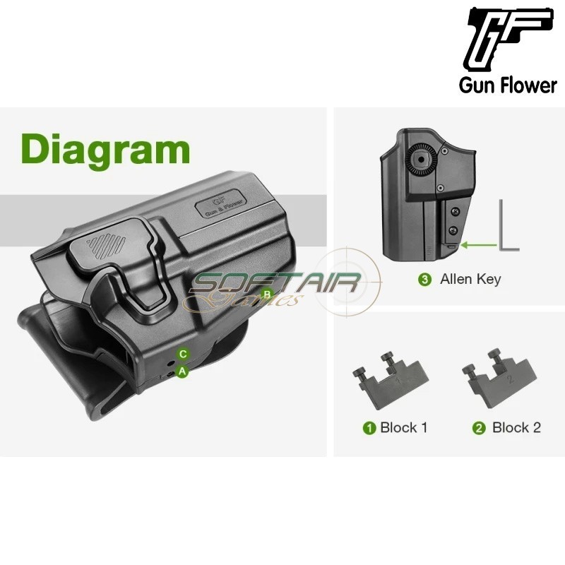 Fondina universale OWB UNI PRO NERO Gun Flower (GF-POUNIA)