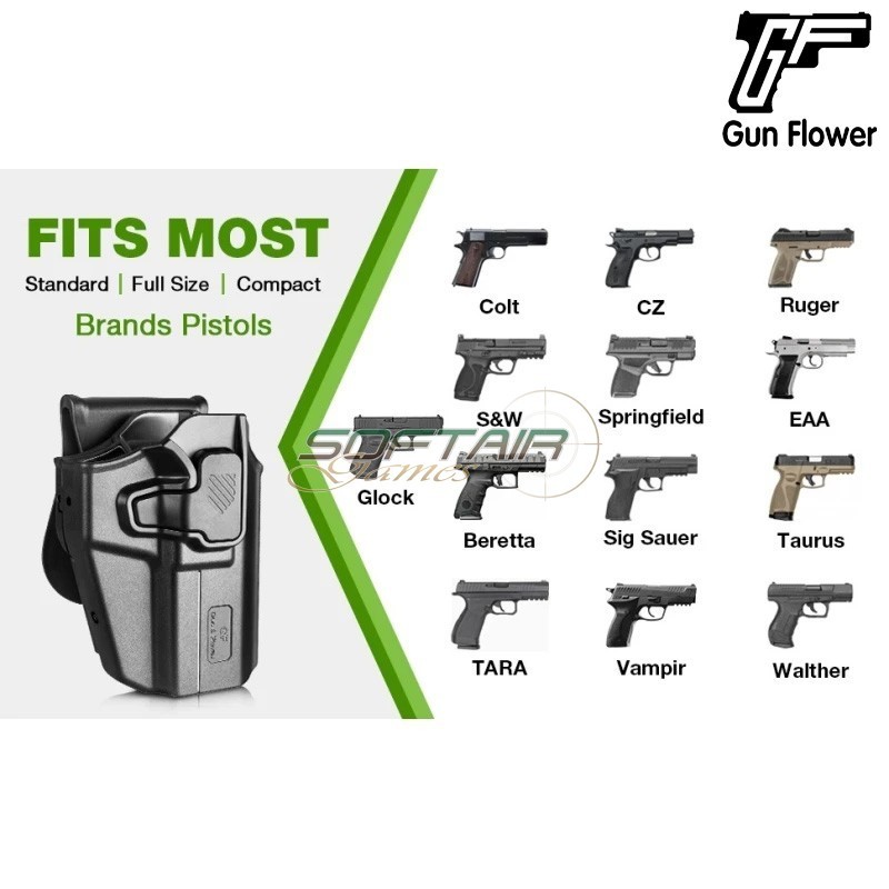 Fondina universale OWB UNI PRO NERO Gun Flower (GF-POUNIA)