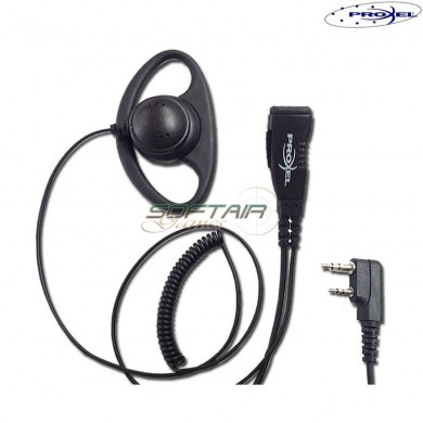Auricolare Ptt/mic Con Supporto Tipo "d" Per Midland 2 Pin Proxel (pjd-d07c-g7)