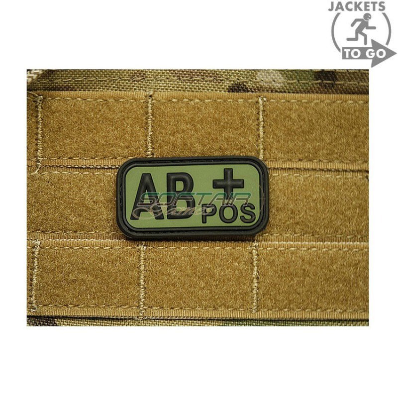 Patch 3d Pvc Gruppo Sanguigno Ab+ Olive Drab Jacket To Go (jtg-abpos-od)