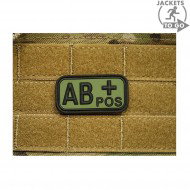 Patch 3d Pvc Gruppo Sanguigno Ab+ Olive Drab Jacket To Go (jtg-abpos-od)