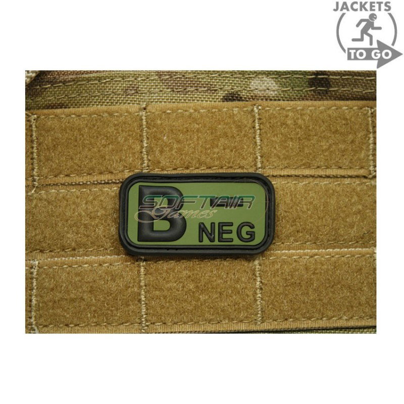 Patch 3d Pvc Gruppo Sanguigno B- Olive Drab Jacket To Go (jtg-bneg-od)