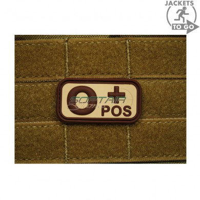 Patch 3d Pvc Blood Type 0+ Desert Jacket To Go (jtg-0pos-de)
