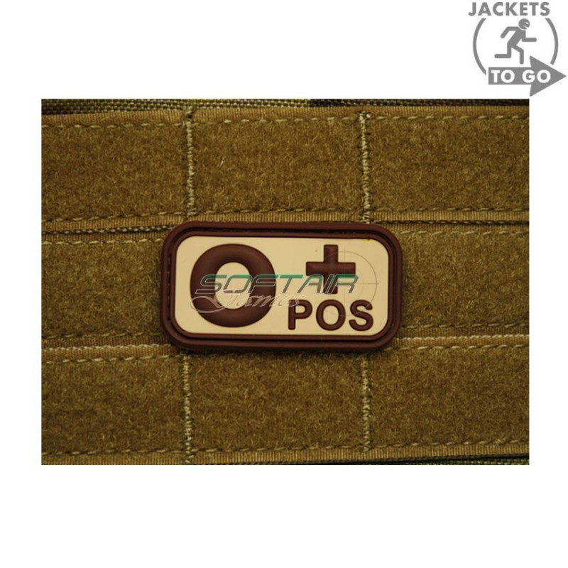 Patch 3d Pvc Blood Type 0+ Desert Jacket To Go (jtg-0pos-de)