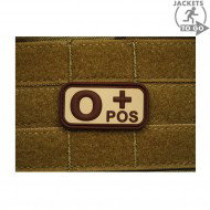 Patch 3d Pvc Blood Type 0+ Desert Jacket To Go (jtg-0pos-de)