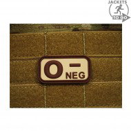 Patch 3d Pvc Blood Type 0- Desert Jacket To Go (jtg-0neg-de)