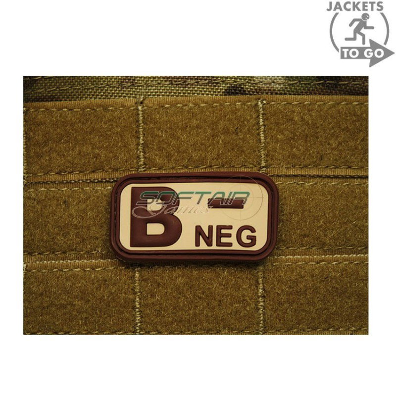 Patch 3d Pvc Gruppo Sanguigno B- Desert Jacket To Go (jtg-bneg-de)