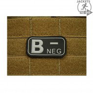 Patch 3d Pvc Gruppo Sanguigno B- Black Jacket To Go (jtg-bneg-bk)