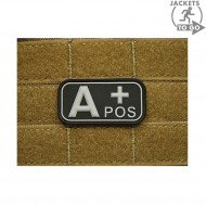 Patch 3d Pvc Blood Type A+ Black Jacket To Go (jtg-apos-bk)