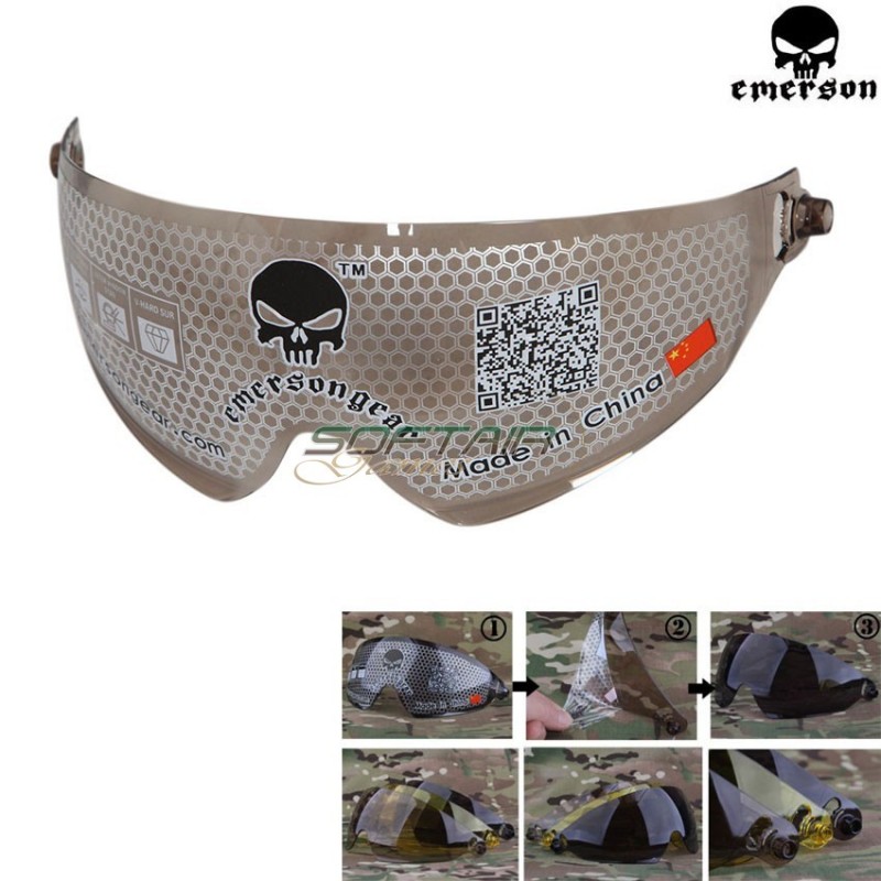 Ricambio Occhiale/lente Dark Brown Elmetti Emerson (em-lentedb)