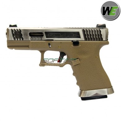 Gas Pistol G19 E Force Tan Blowback Silver/silver We (we-22281)