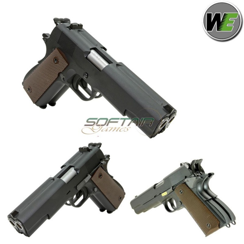 Pistola A Gas Dual Barrel 1911 Black Scarrellante We (we-1198-bk)