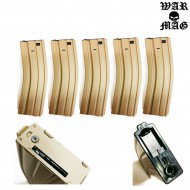 Set 5 Hi-cap Magazines M4 450bb Tan Warmag (wm-23set-tan)