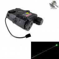 Peq-15 Black Battery Box With Green Laser Battleaxe (b26b-black)