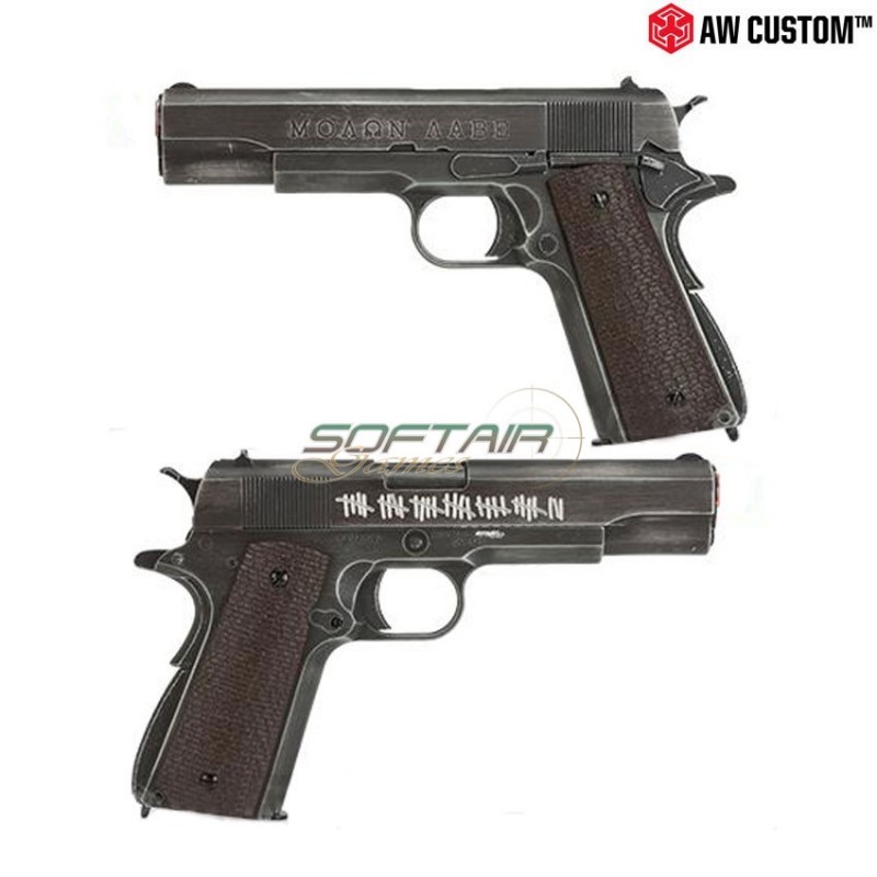 Pistola A Gas "μολων Λαβε" 1911 Scarrellante Grip Marrone Armorer Works (AW-NE2002)
