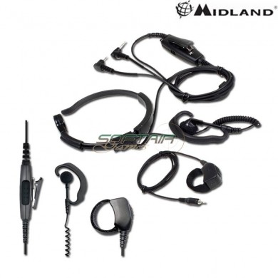 Laringofono Con Auricolare E Ptt Da Dito 2 Pin Ae38 Midland (c823)
