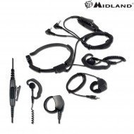 Laringofono Con Auricolare E Ptt Da Dito 2 Pin Ae38 Midland (c823)