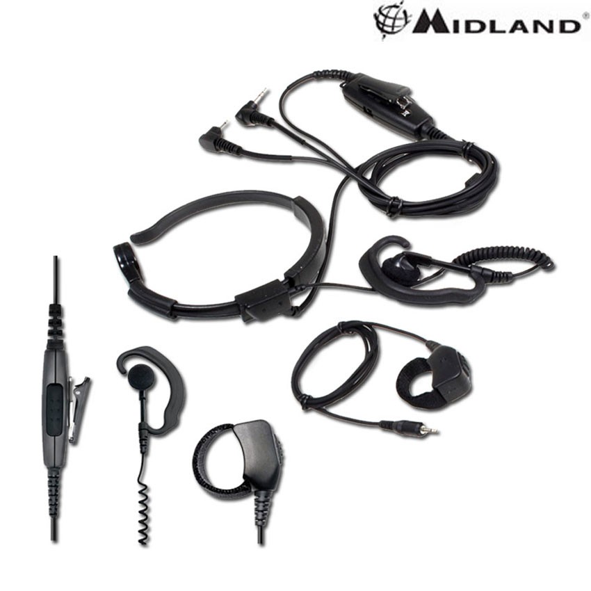 Laringofono Con Auricolare E Ptt Da Dito 2 Pin Ae38 Midland (c823)